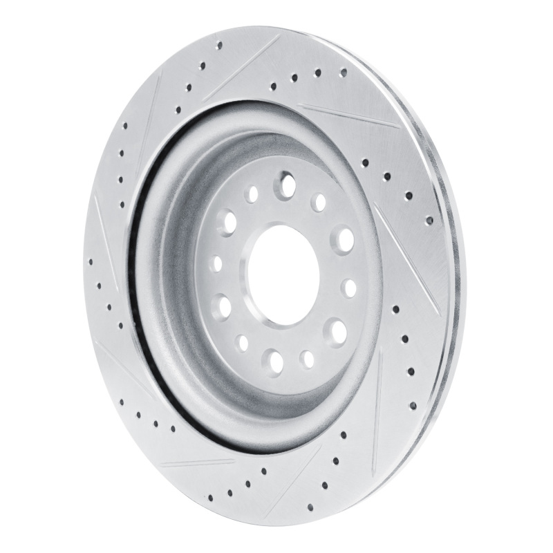 Ram 1500 Brake Rotor (1) - Rear Right - R1 Concepts - Drilled & Slotted - Silver - `19-`25